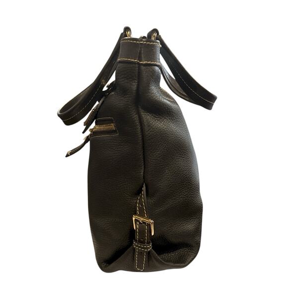 Dooney & Bourke Pebble Leather Sara Bag Deep Brown All Weather Leather EUC - Picture 8 of 16